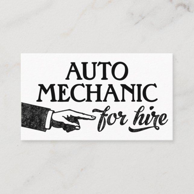 Auto Mechanische Visitenkarten - Coole Vintage Visitenkarte (Vorderseite)