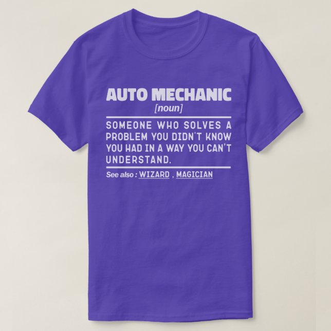 Auto Mechanischer Noun Definition Vater T-Shirt (Design vorne)