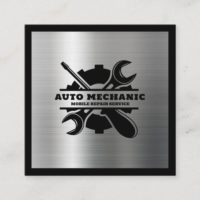 Auto Mechanisches Reparaturwerkzeug Quadratische Visitenkarte (Vorderseite)