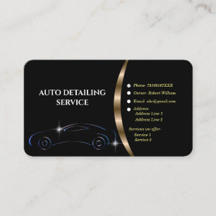 Auto mit Angaben zum Pkw-Logo Visitenkarte