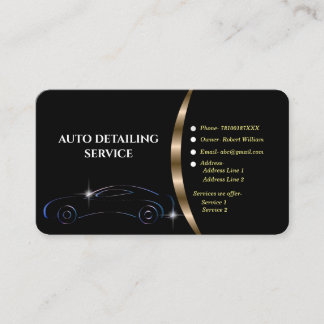 Auto mit Angaben zum Pkw-Logo Visitenkarte