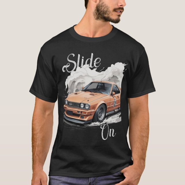 "Auto mit Rauch und Power fahren T-Shirt (Vorderseite)