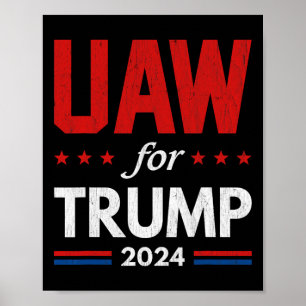 Auto-Mitarbeiter für Trump 2024 amerikanische Flag Poster