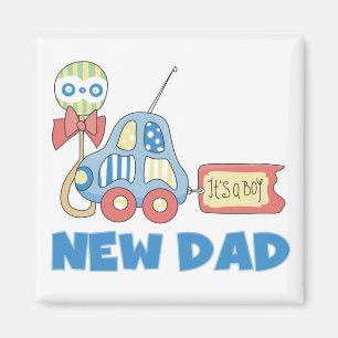 Auto-neuer Vater ist es ein Jungen-T - Shirts und Magnet