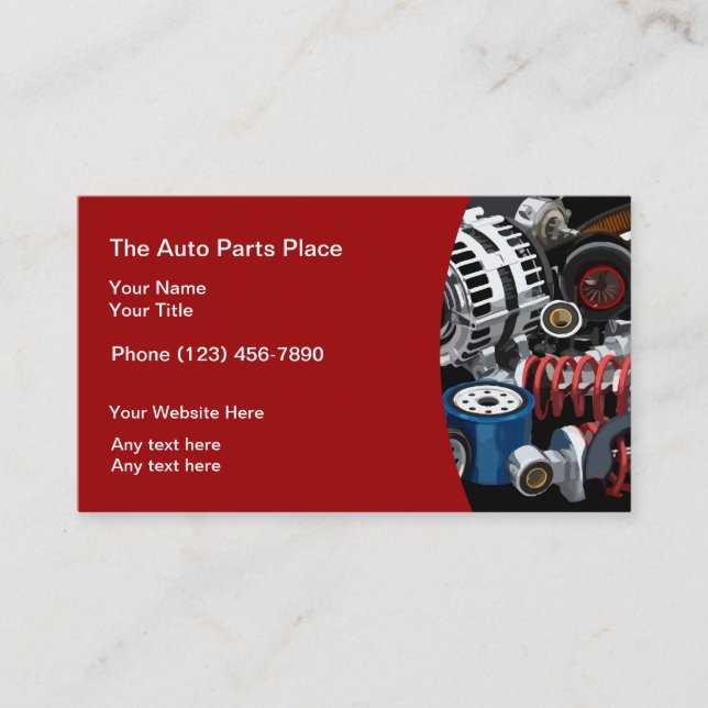 Auto Parts Modern Coole Visitenkarten Visitenkarte (Vorderseite)