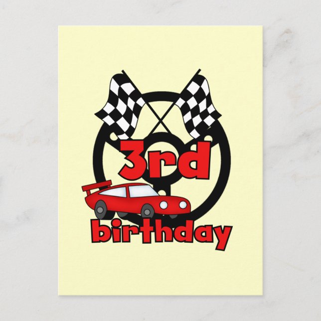 Auto Racing 3. Geburtstag Tshirts und Geschenke Postkarte (Vorderseite)