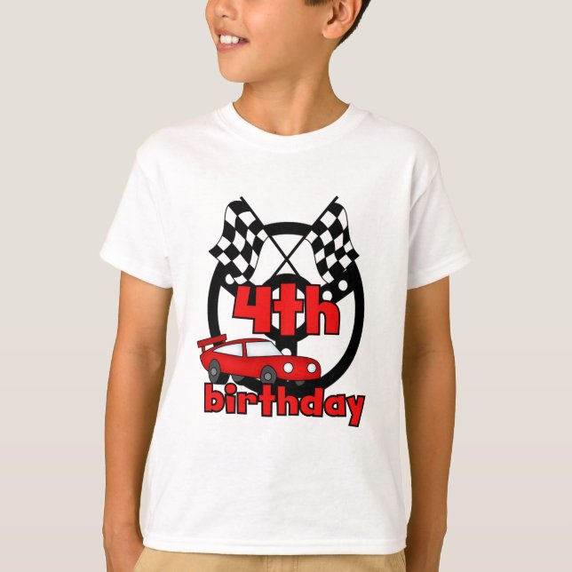 Auto Racing 4. Geburtstag Tshirts und Geschenke (Vorderseite)