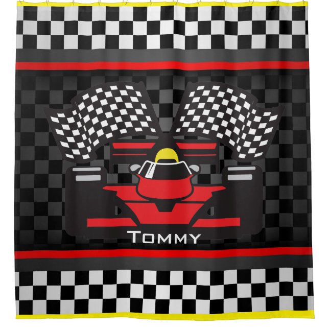 Auto Racing Design Duschvorhang (Vorderseite)