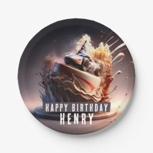 Auto-Racing Geburtstagskuchen - Pappteller