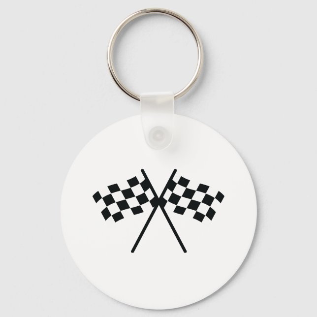 Auto-Racing-Schachbrett-Flagge Schlüsselanhänger (Vorderseite)