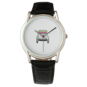 Auto + Regenbogen Armbanduhr