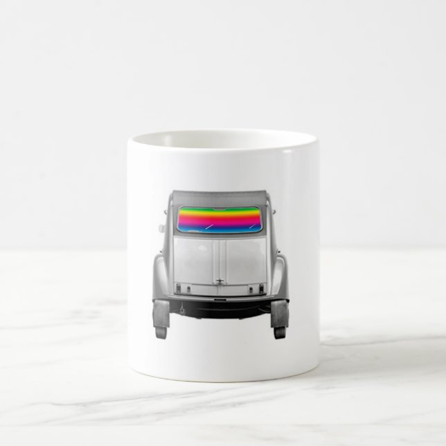 Auto + Regenbogen Kaffeetasse (Mittel)