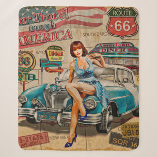 Auto reisen durch Amerika Vintage Poster. 66,Rout Sherpadecke