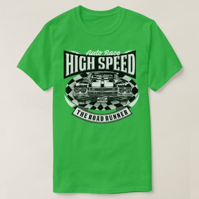 Auto-Rennen mit hoher Geschwindigkeit T-Shirt (Design vorne)