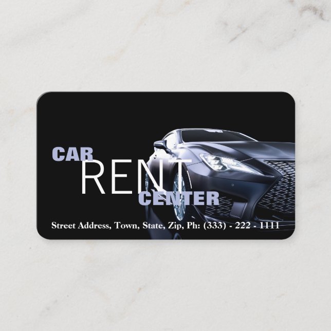 Auto Rent Centre Fast Road Business Card Visitenkarte (Vorderseite)