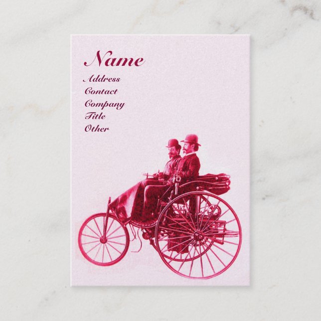 AUTO REPAIR AUTOMOTIVE MONOGRAM Pink White Perle Visitenkarte (Vorderseite)
