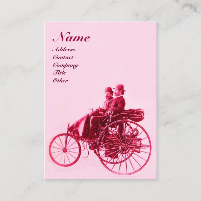 AUTO REPAIR AUTOMOTIVE MONOGRAM rosa Fuchsie Visitenkarte (Vorderseite)
