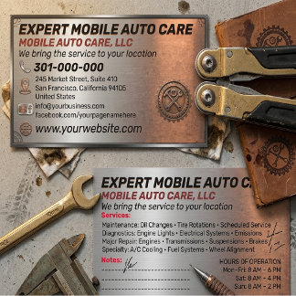 Auto Repair & Car AC Specialist Custom Logo Metal Visitenkarte