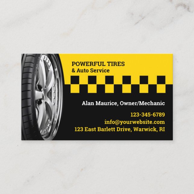 Auto Repair Shop Business Card Template Visitenkarte (Vorderseite)
