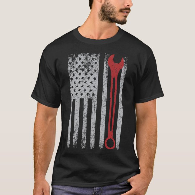 Auto Repairman Car Mechanic Wrench Workshop Tools T-Shirt (Vorderseite)
