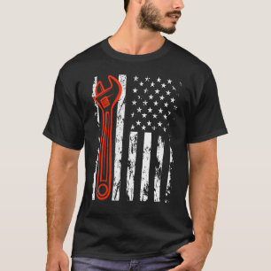 Auto-Reparateur Auto Mechanische amerikanische Fla T-Shirt
