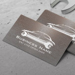 Auto Reparatur Auto-Logo Automotive Mechanik Metal Visitenkarte<br><div class="desc">Auto Reparatur Auto & Wrench Logo Automotive Mechanic Metallic Business Card.</div>