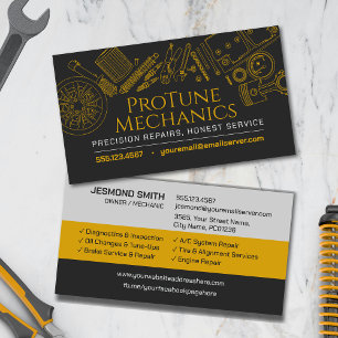 Auto-Reparatur - KFZ-Mechaniker  Visitenkarte