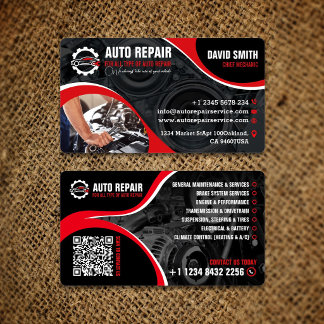 Auto-Reparatur, Mobiler Mechaniker, Editierbar Visitenkarte
