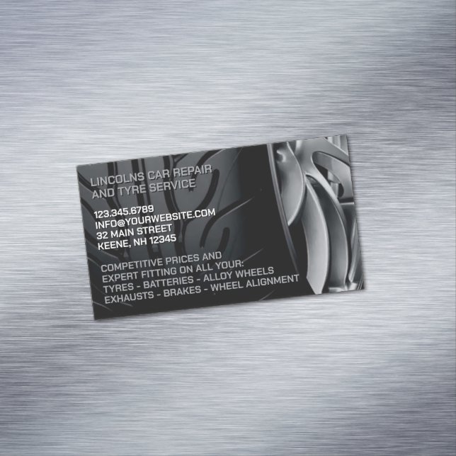 Auto-Reparatur von Reifen Magnetische Visitenkarte (Beispiel)