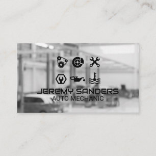 Auto-Reparaturbucht   Mechanische Fix-Icons Visitenkarte