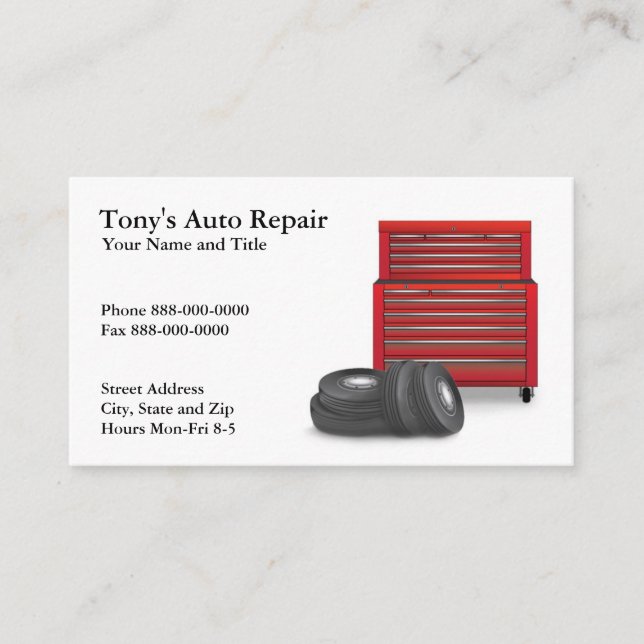 Auto-Reparaturkarte Visitenkarte (Vorderseite)
