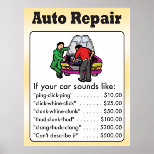 Auto Reparaturposter Poster