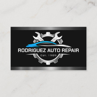Auto-Reparaturservice-Logo | Kräne und Getriebe Visitenkarte