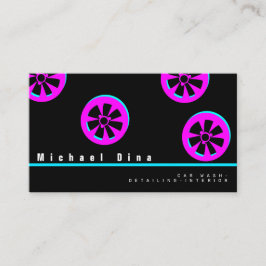 Auto Rim Neon Pink Black Visitenkarte