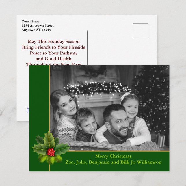 Auto Schwarz-Weiß-Foto mit Weihnachten Postkarte (Vorne/Hinten)