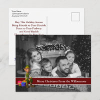 Auto Schwarz-Weiß Weihnachten Foto mit Spaß Elf