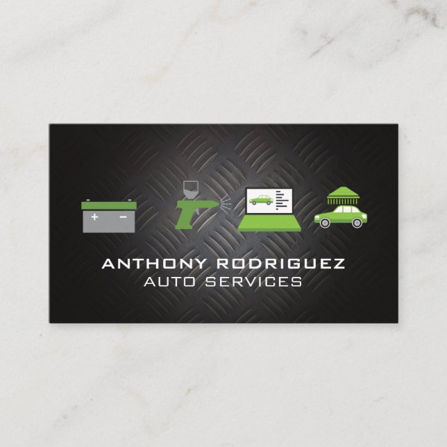 Auto-Service-Symbole | Mechaniker Visitenkarte (Vorderseite)