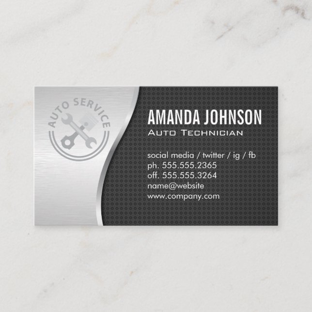 Auto Services | Mechanic | Tech Visitenkarte (Vorderseite)