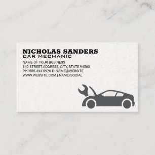 Auto Shop   Car Wrench Icon Visitenkarte