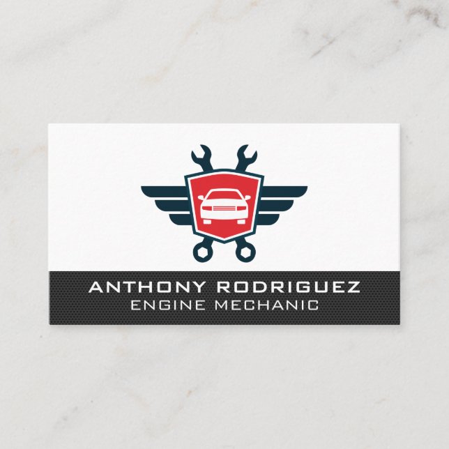Auto Shop Marken Autologo | Techniker Visitenkarte (Vorderseite)