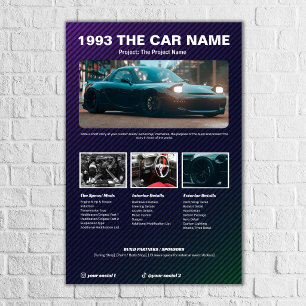Auto-Show-Spezifikations-Board Chamäleon-Karbon Poster