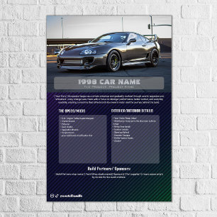 Auto-Show-Spezifikationsplatine mit Kohlenstofftex Poster