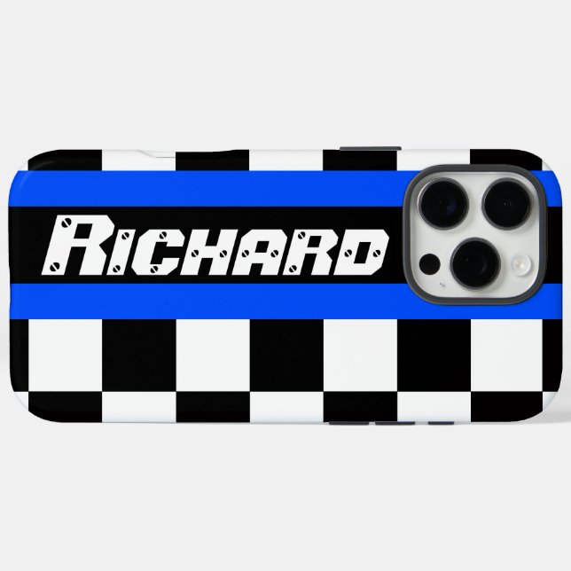 Auto Sportflaggenname iPhone 16 Pro Max Hülle (Rückseite (Horizontal))