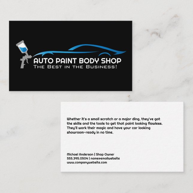 Auto Spray Paint Logo | Dienstleistungen von Perso Visitenkarte (Vorne/Hinten)