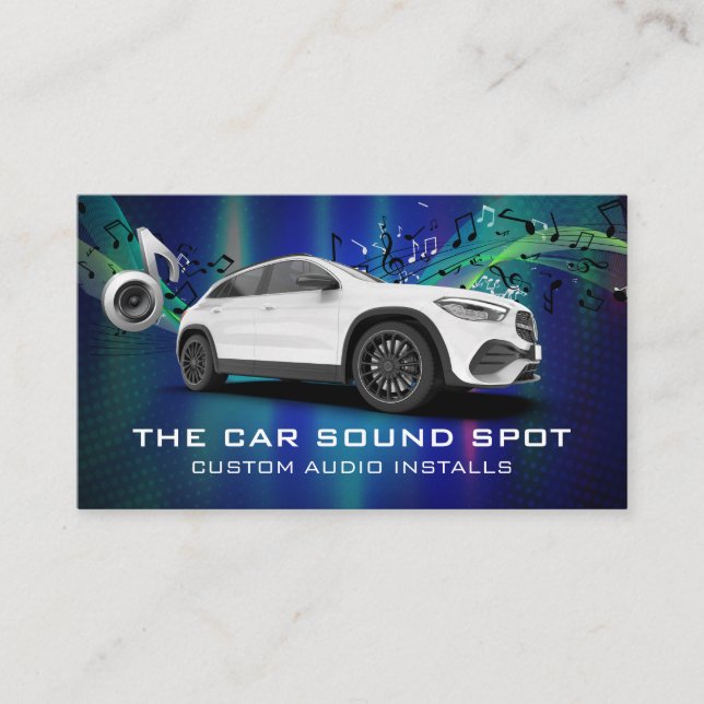 Auto-Surround-Sound | Musiknoten | Auto Visitenkarte (Vorderseite)