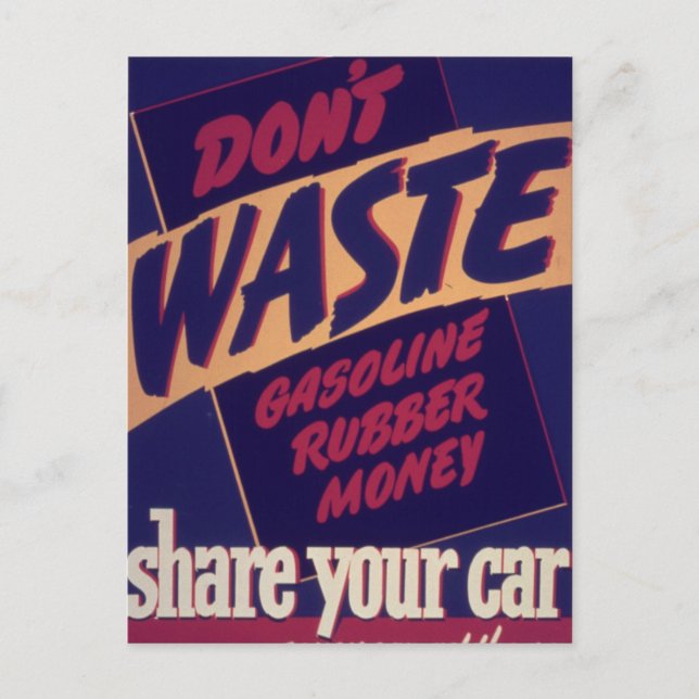 Auto teilen - Vintag Postkarte (Vorderseite)