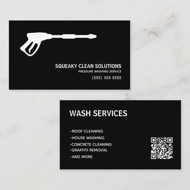 Auto und Power waschen QR Visitenkarte (Vorne/Hinten)