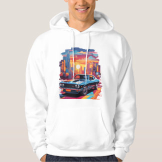 Auto und Sonne erwachen in der Stadt Hoodie