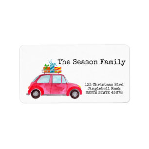 Auto und Weihnachtsgeschenke Adressaufkleber