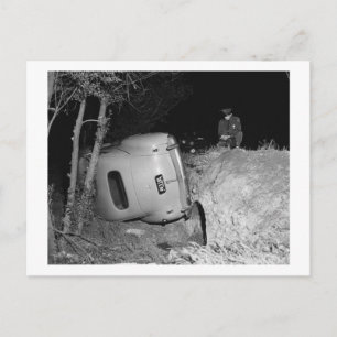 Auto Unfall, 1951 Vintag Postkarte